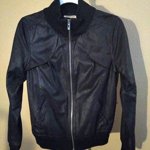DKNY Jeans Faux Leather Jacket in a Black M